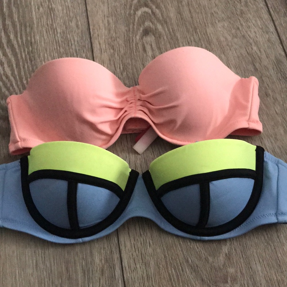 2 Victoria secret strapless swimsuit top!!
